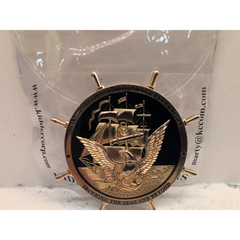 US Navy Challenge Coin 238th Anniversary Ball Ships Wheel - Picture 4 of 11